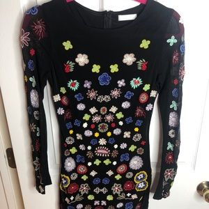 AQUA Capsule Embroidered Floral Dress